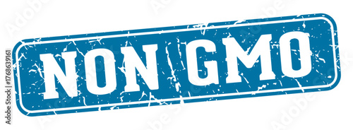 non gmo rectangular sign. non gmo stamp