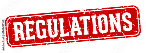 regulations rectangular sign. regulations stamp