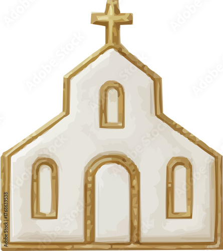 Simple church icon, religious symbol illustration