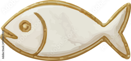 Simple golden fish symbol for faith and religion