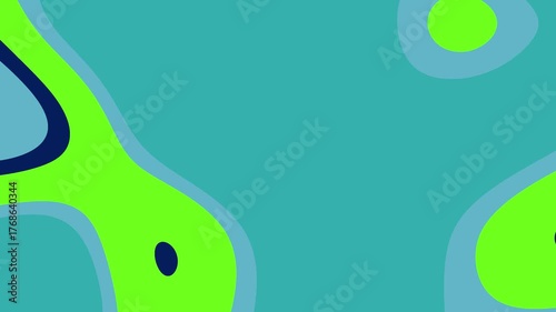 Abstract motion background dynamic shapes in lime green teal and navy blue fluid organic forms morphing textures modern design versatile video footage for commercial and editorial use seamless loop 