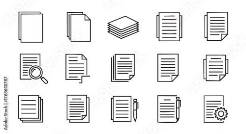 Document icons vector design for business paperwork and file management