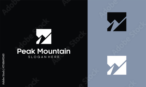 simple peak mountain logo vector