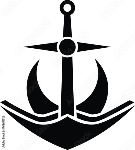 Anchor with Crescent Icon