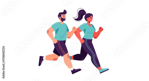 People Running Together For Fitness, Training, And A Healthy Lifestyle