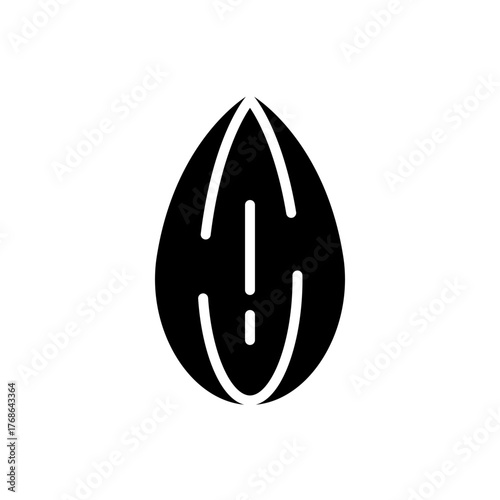 Almond Nut Silhouette Icon Vector Illustration