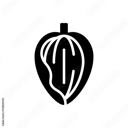 Almond Fruit Silhouette Icon Vector Illustration