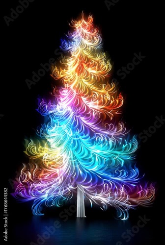 digital christmas tree, AI generated  video