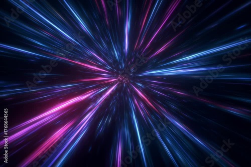 blue and purple rays, AI generated video