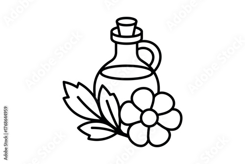 Essential oil bottle minimalist vector illustration