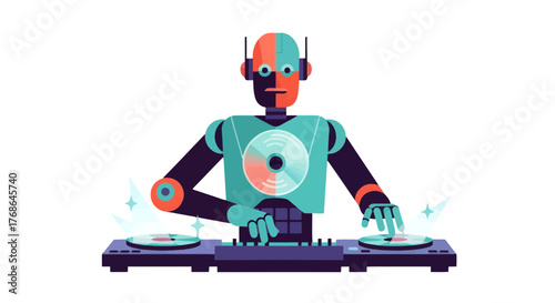 Robotic Dj Mixing Music: Futuristic Technology and Artificial Intelligence on Stage