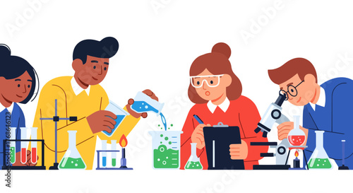 Scientific Collaboration: Students Conducting Experiments in a Modern Laboratory Environment