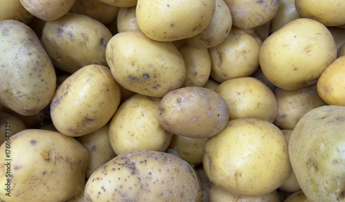 Fresh Yellow Potatoes with Natural Skin and Earthy Texture