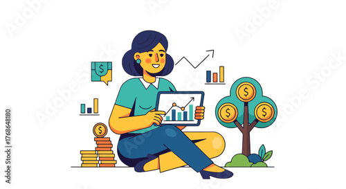 Successful Strategy Investing Financial Growth And Wealth Building Conceptual Illustration