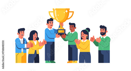 Trophy Presentation: A Team Celebrating Their Achievement and Collective Success