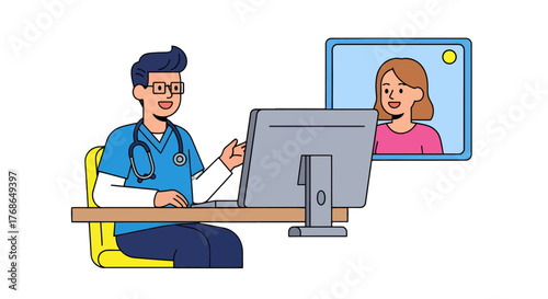Telemedicine Consultation: Modern Healthcare Communication Between Doctor And Patient Is Trending