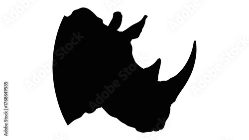 Rhino head silhouette vector illustration of a rhinoceros isolated on white background