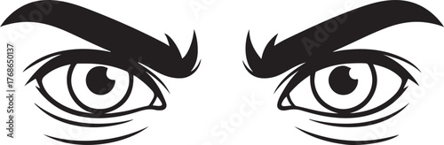 silhouette of cartoon face and big eyes