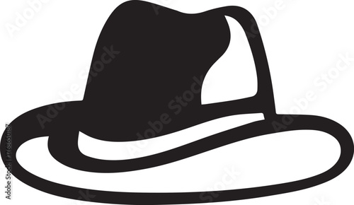 A silhouette style hat logo design icon vector illustration on a white background
