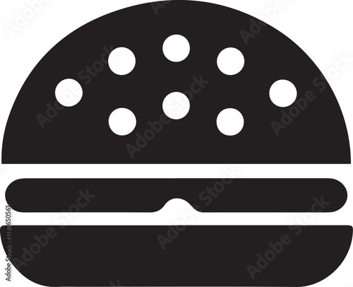A silhouette style hamburger logo design icon vector illustration on a white background
