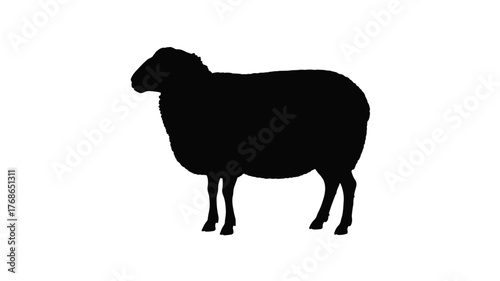 Silhouette of a sheep simple vector illustration isolated on white background