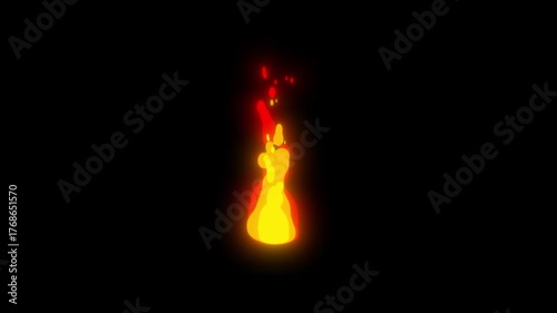 Fire explosion 2D FX flash animation with cartoon fire and smoke, red fire burn reveal animated with glow and without glow effect, 4K alpha channel smoke cartoon fire flash element animation.