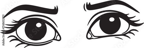 silhouette of cartoon face and big eyes