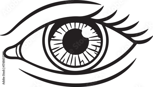 silhouette of cartoon face and big eyes