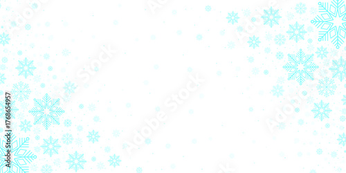 Blue teal christmas background with snowflakes. Vector eps