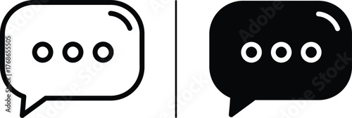 Chat Bubble Icons:Minimalist chat bubble icons, perfect for representing communication and dialogue in various contexts, from digital interfaces to printed materials.