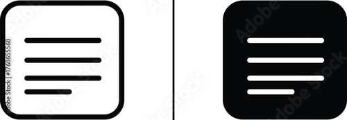 Text Alignment Icons: Minimalist design of text alignment icons, illustrating the visual representation of text formatting and layout.