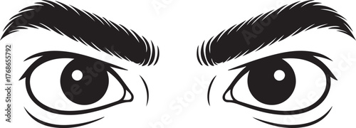 silhouette of cartoon face and big eyes