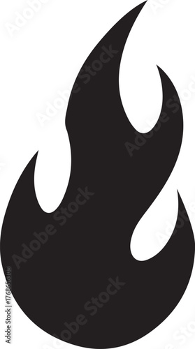 A fire flame silhouette style flat and minimal vector icon design illustration on a white background.
