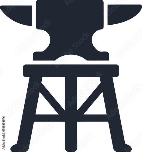 Industrial blacksmith anvil forge tool icon vector graphic vector