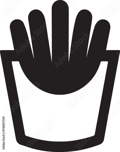 A silhouette style French fires logo design icon vector illustration on a white background
