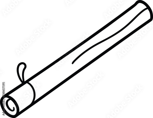 Brown cinnamon stick spice vector illustration scalable eps icon line art