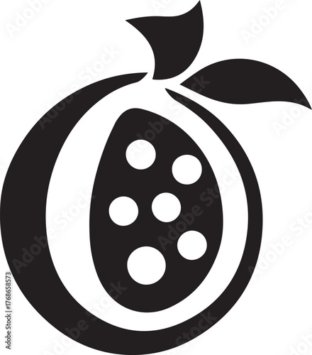 A silhouette style grapefruit logo design icon vector illustration on a white background
