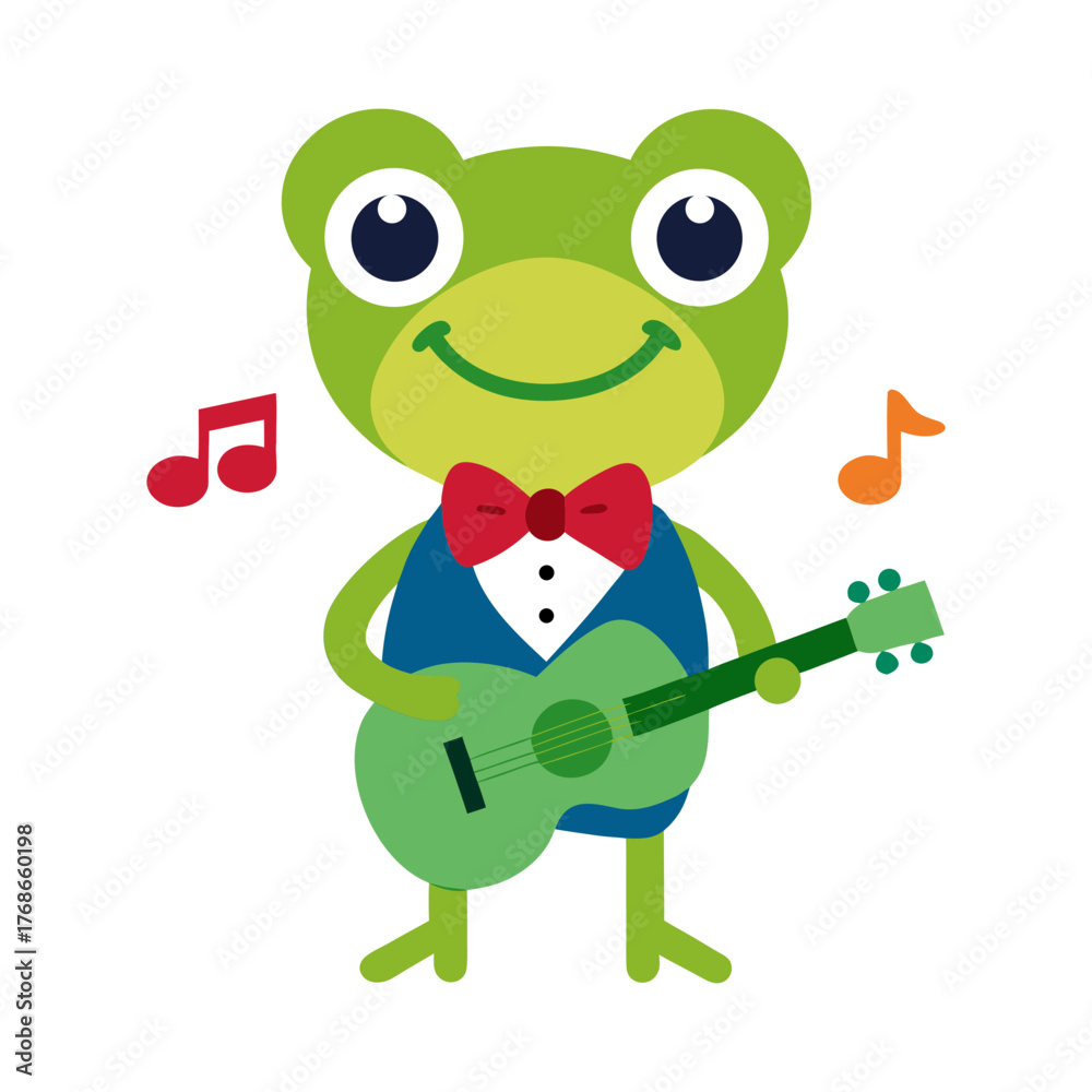 Obraz premium A frog wearing a sunglasses or tie and singing