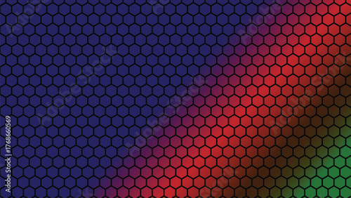 Abstract Geometric Hexagon Grid Vibrant Gradient Pattern with vector illustration