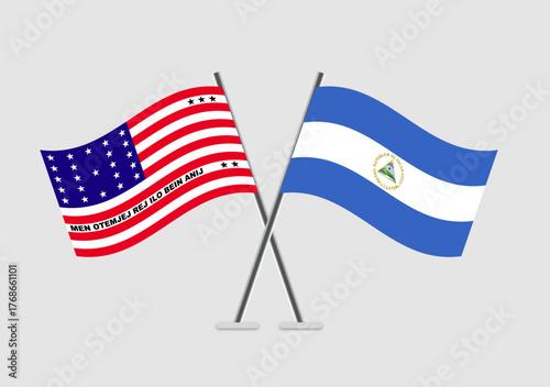 Bikini Atoll and Nicaragua vector flags in event-ready vector format