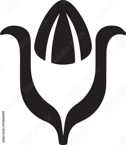 A silhouette style corn logo design icon vector illustration on a white background
