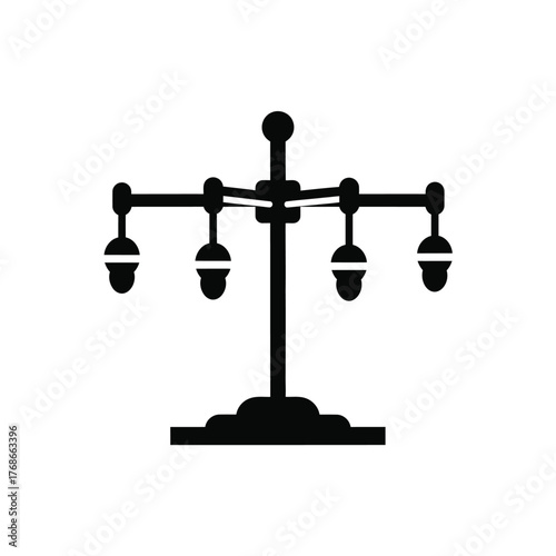 Retro style multi-bulb table lamp silhouette for vintage ambiance and design silhouette