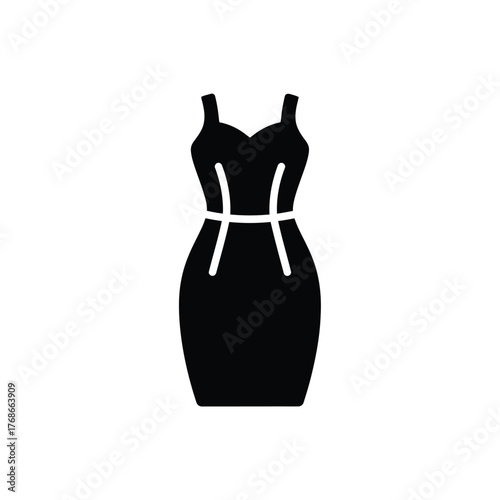 Sleek black sheath dress silhouette ideal for fashion and style concepts silhouette