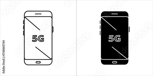 Smartphone displaying 5g symbol