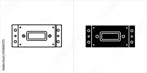 Two icons of a spirit level, one outline and one filled