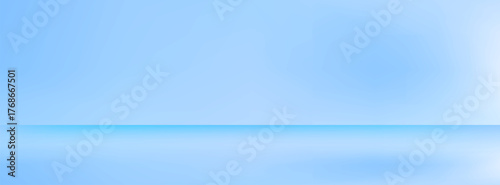 Blue studio room. Limbo light background. Abstract 3d backdrop for product presentation. Minimal wall scene. Showcase, promotion display. Vector stage mockup illustration