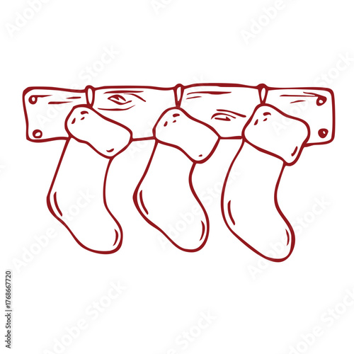 Christmas hans drawn doodles socks