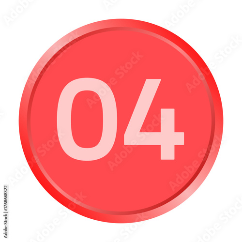 The number "04" white font is printed inside a red circle.