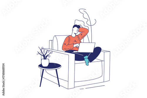 Each illustration is outlined with clean lines and includes subtle decorative elements like plants or icons (e.g., money, books, or hearts). The image is ideal for use in Adobe Stock as a versatile se