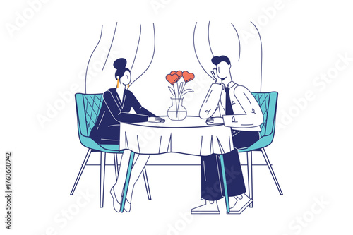 Each illustration is outlined with clean lines and includes subtle decorative elements like plants or icons (e.g., money, books, or hearts). The image is ideal for use in Adobe Stock as a versatile se